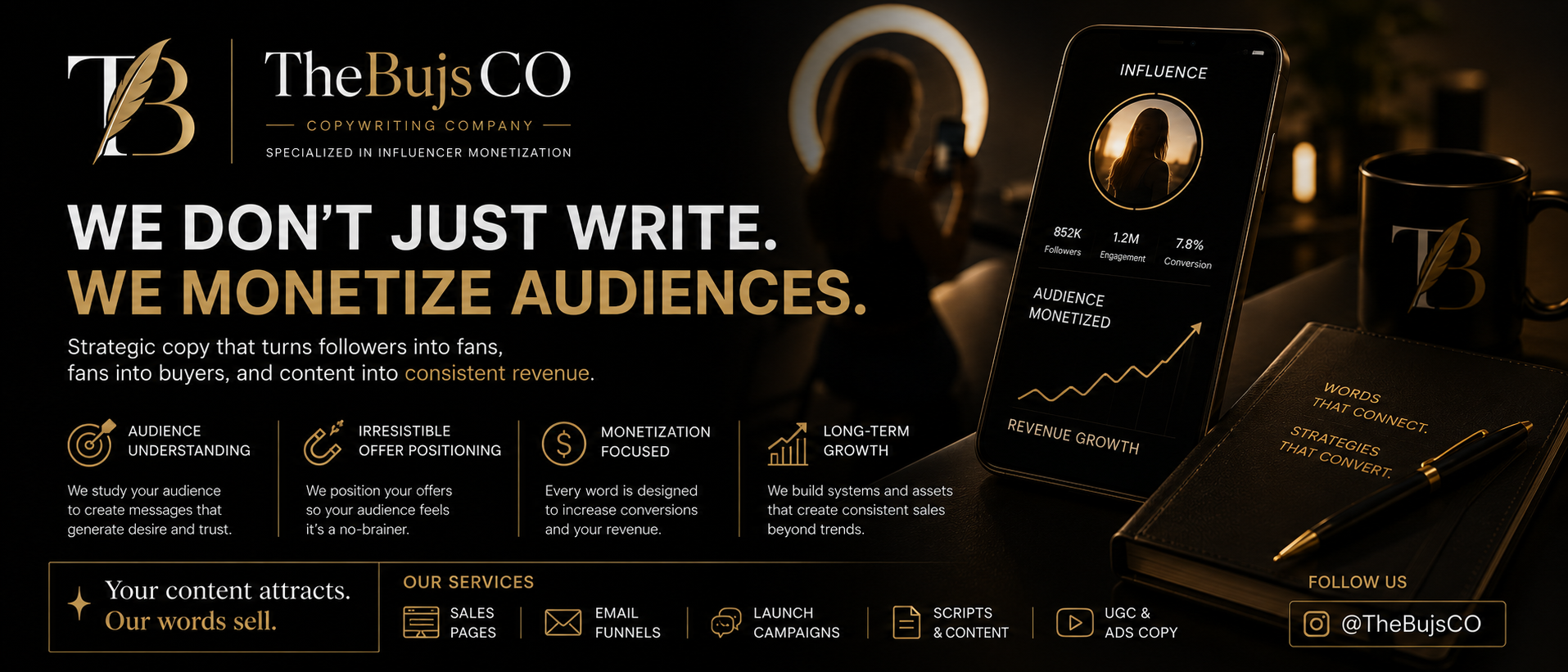 The Bujs CO — We don't just write. We monetize audiences.